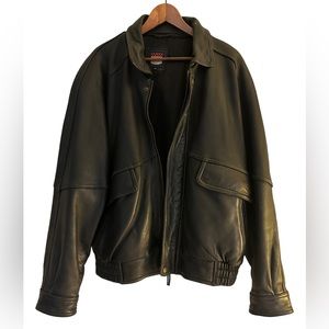 J. Park Collection Leather Jacket Heavyweight Bomber Super Soft Coat Mens XL
